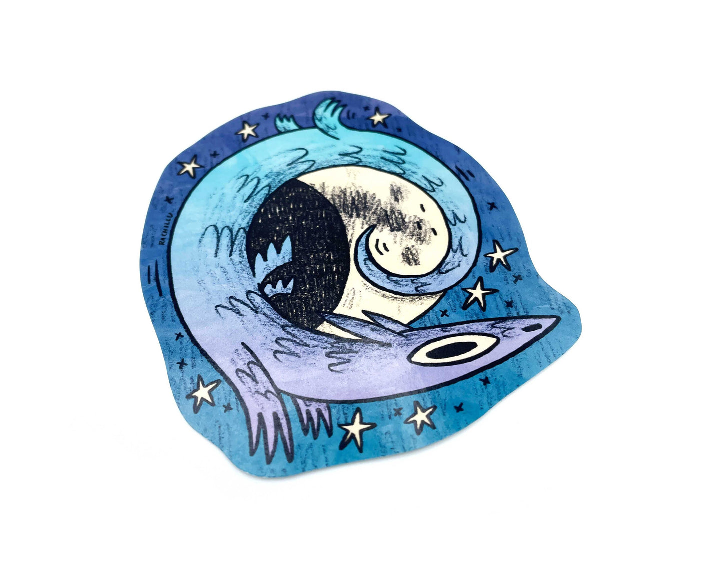Moon Dragon Sticker