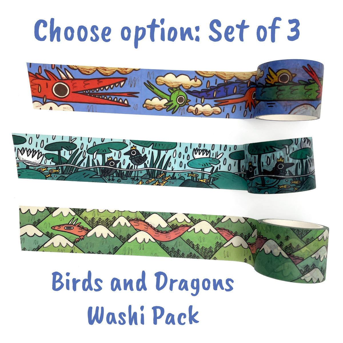 Rainy Day Birds Washi Tape Roll