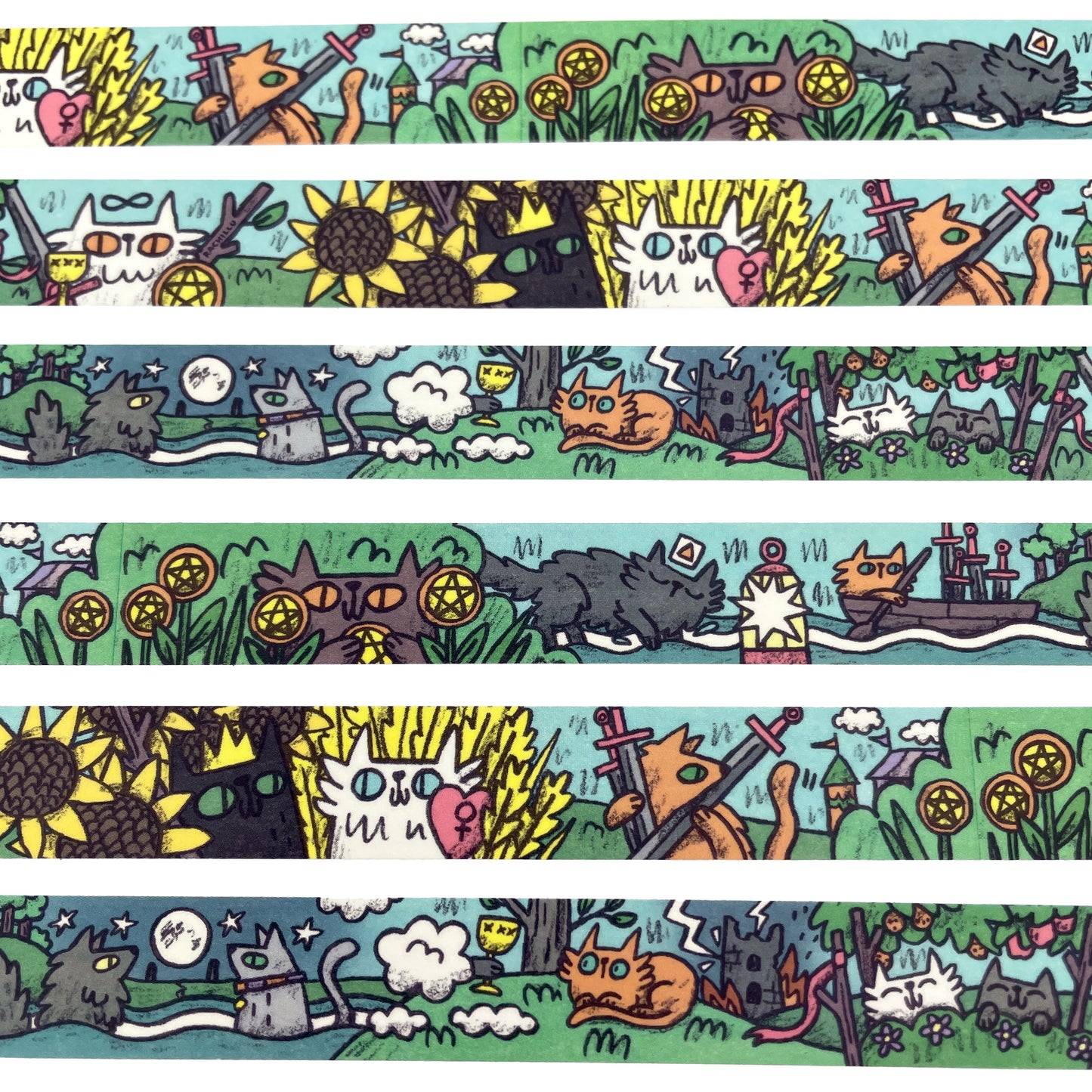 Tarot Cats Panorama Washi Tape