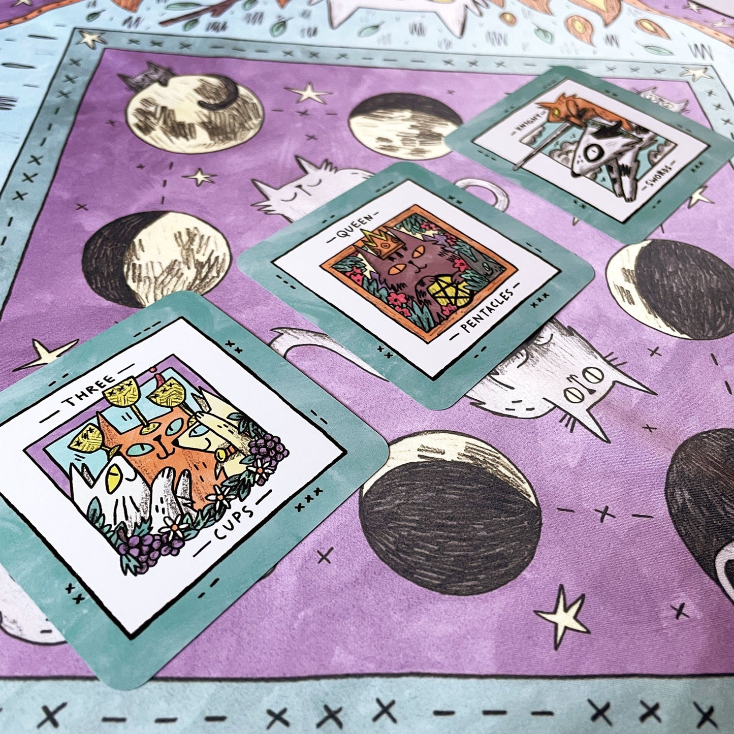 Mini Cat Tarot Deck and Cloth Set