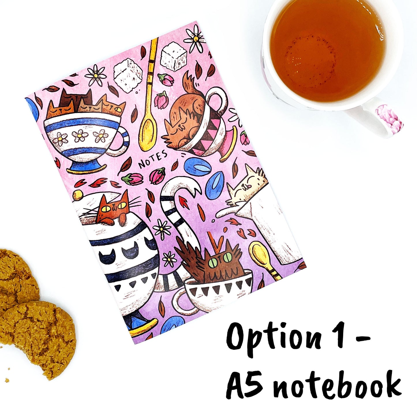 Large Cats and Tea Notebook