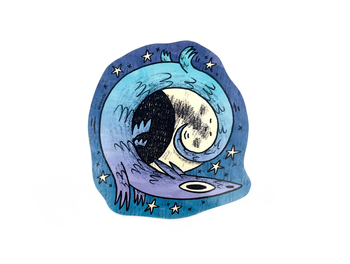 Moon Dragon Sticker
