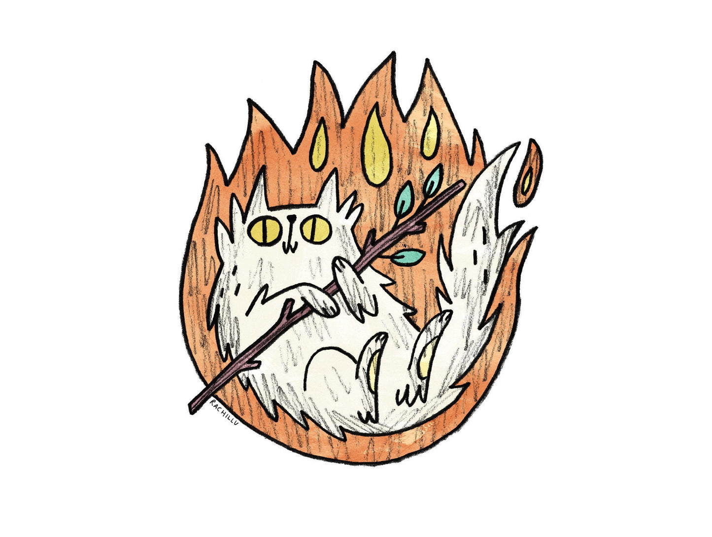 Wand Cat Tarot Sticker