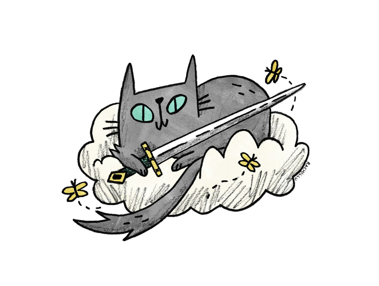 Sword Cat Tarot Sticker