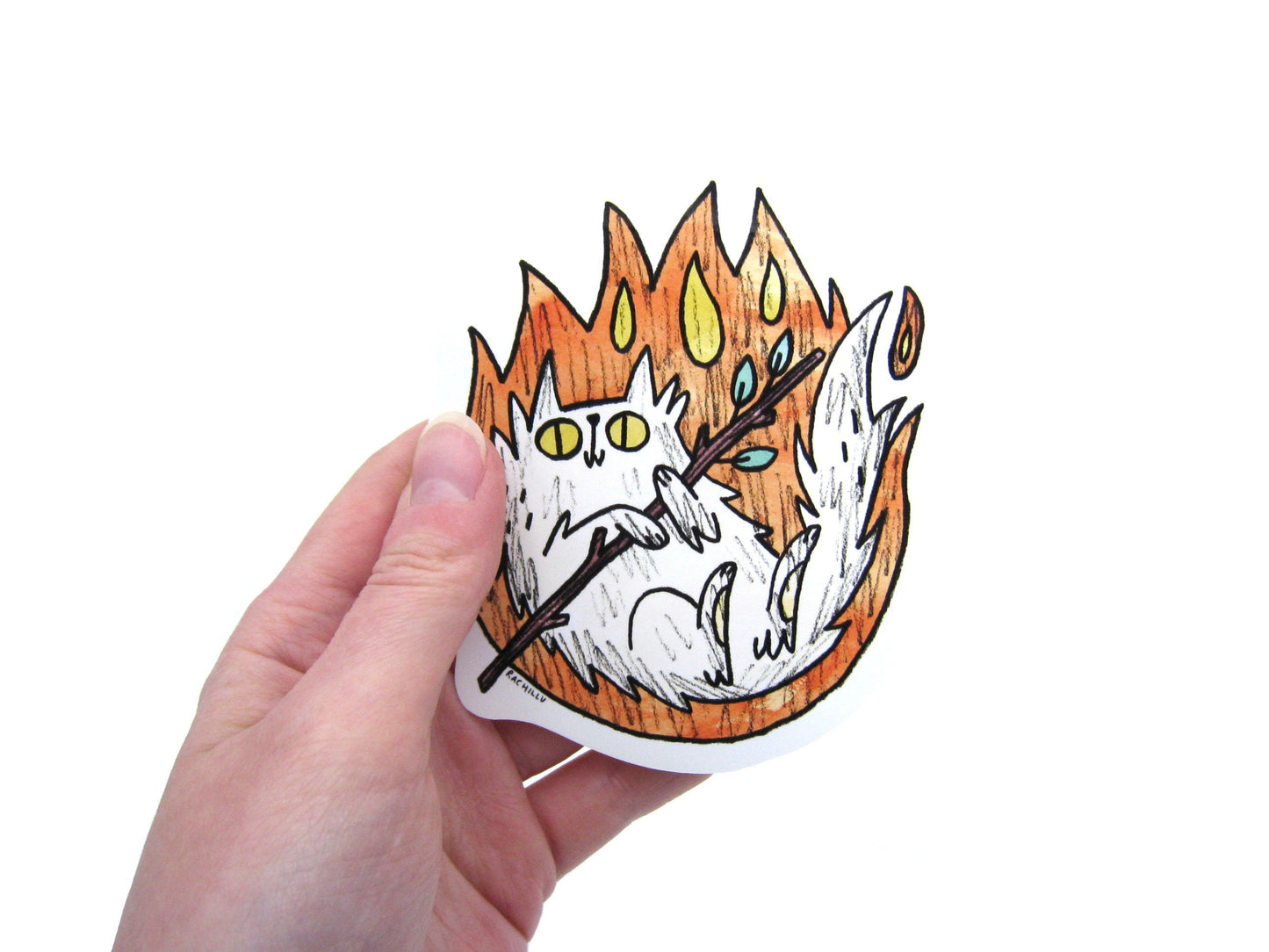Wand Cat Tarot Sticker