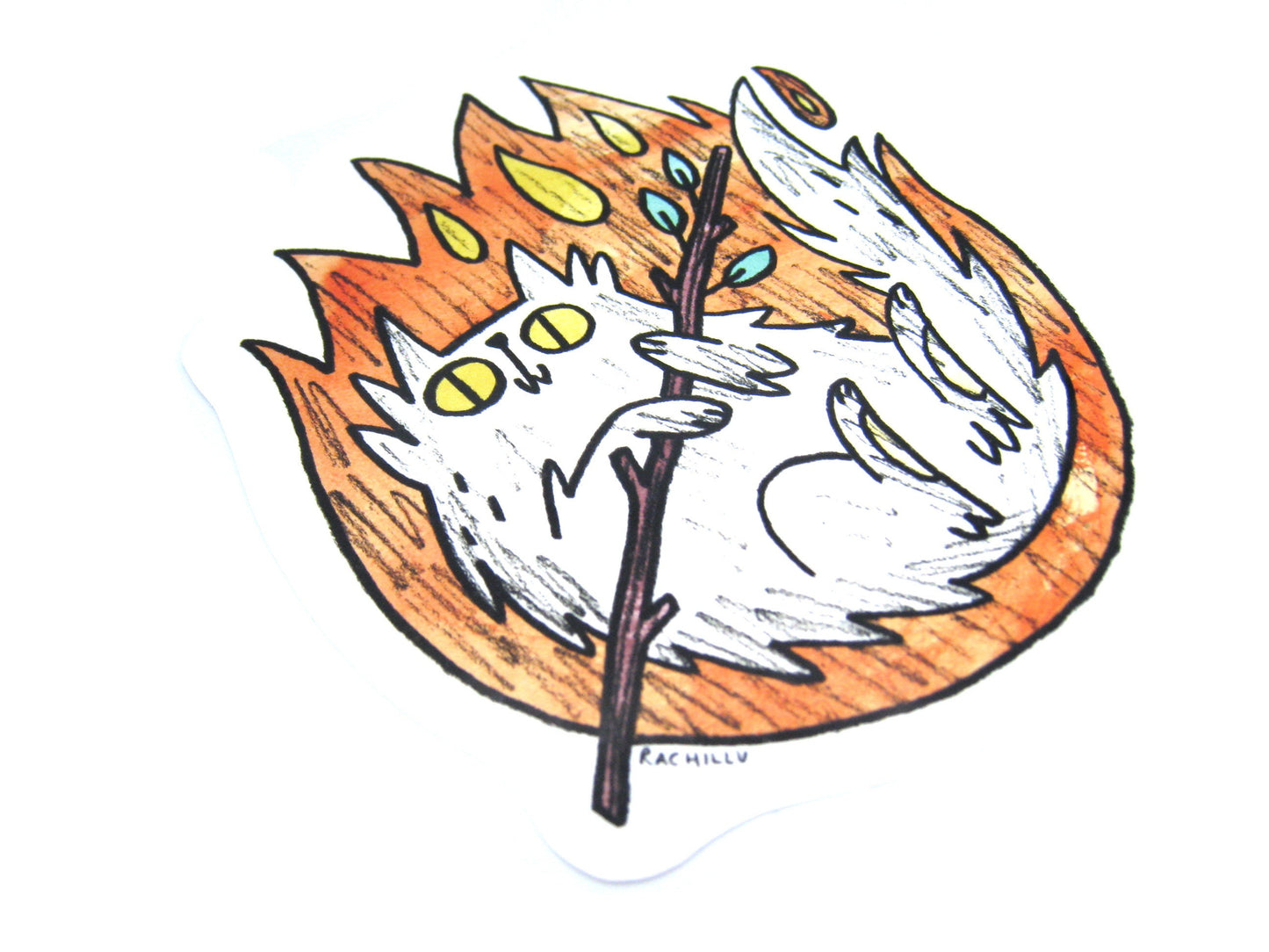 Wand Cat Tarot Sticker