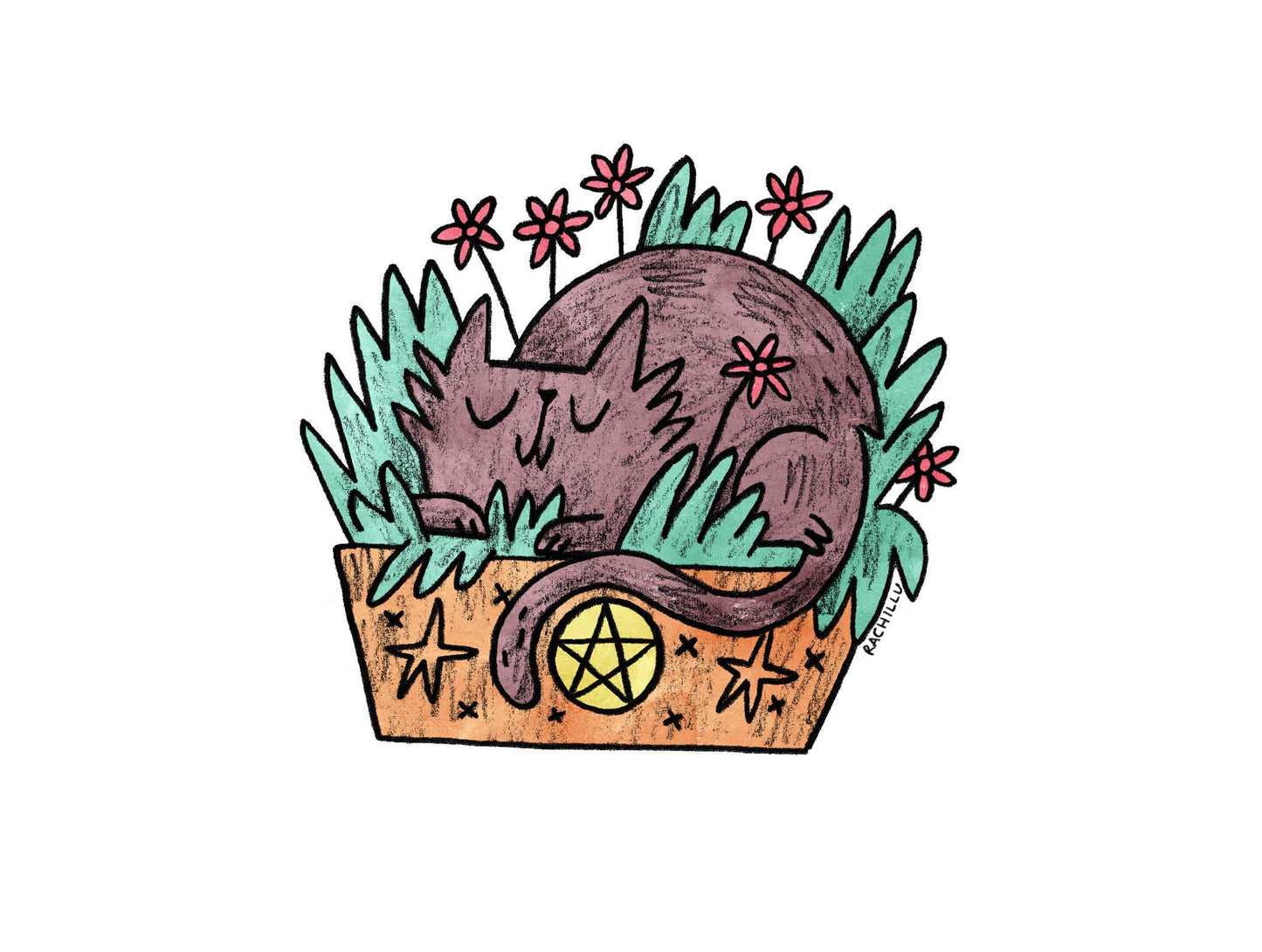 Pentacle Cat Tarot Sticker
