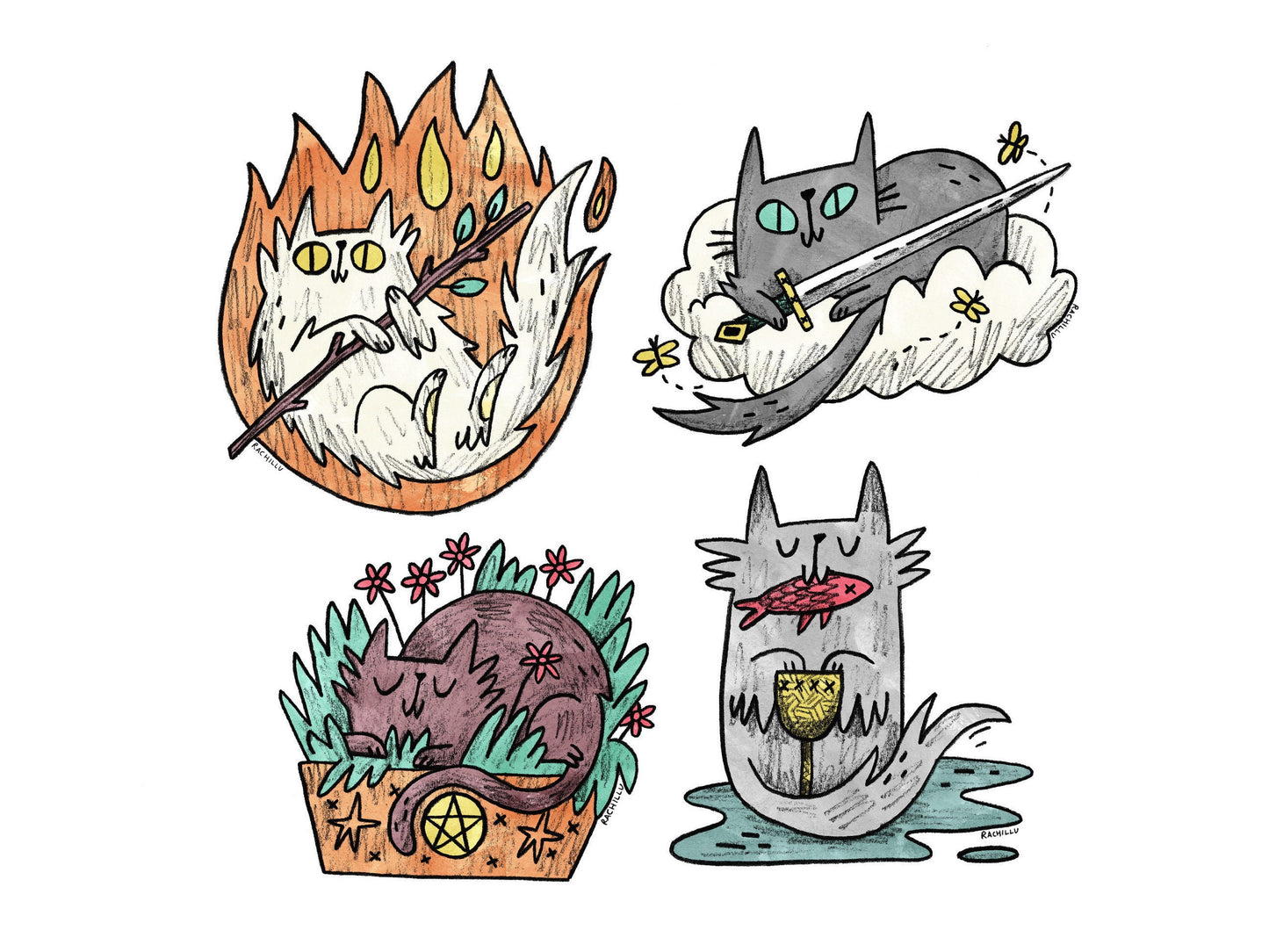 Tarot Cats Sticker Pack