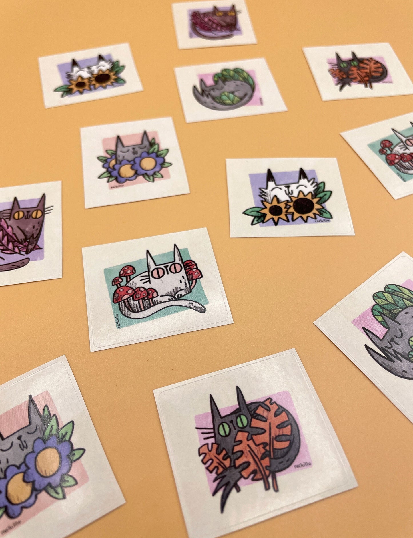Plant Cats sticker set