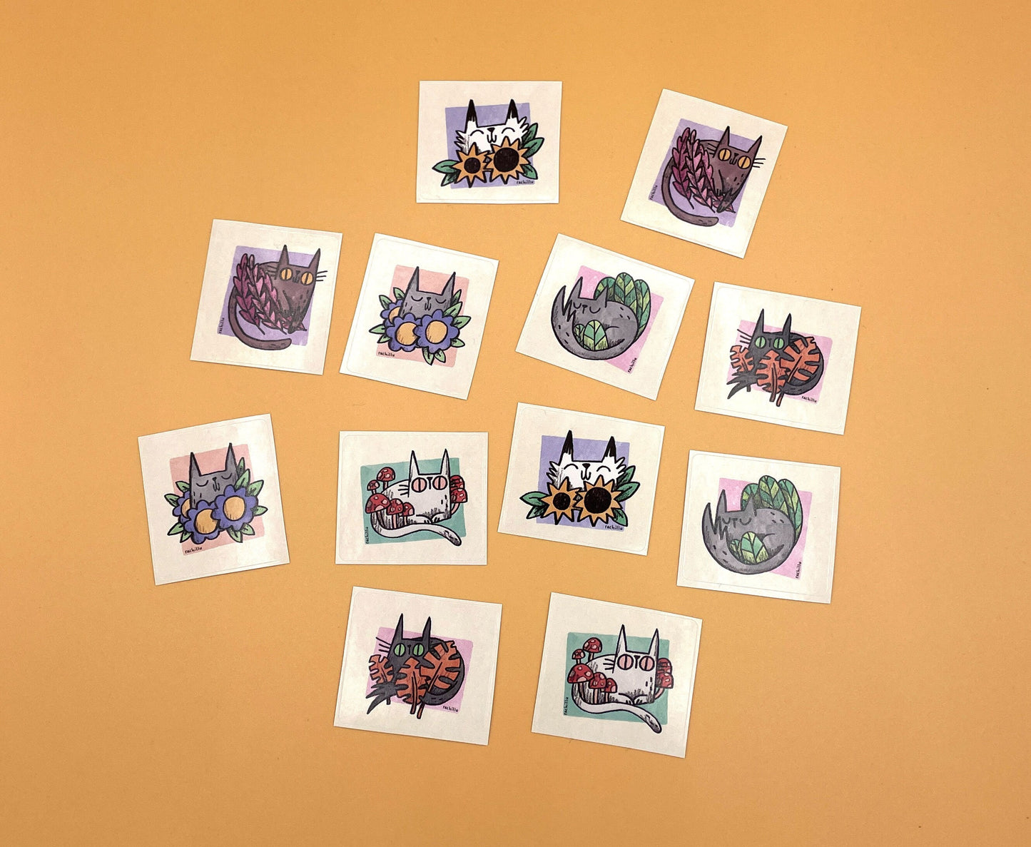 Plant Cats sticker set