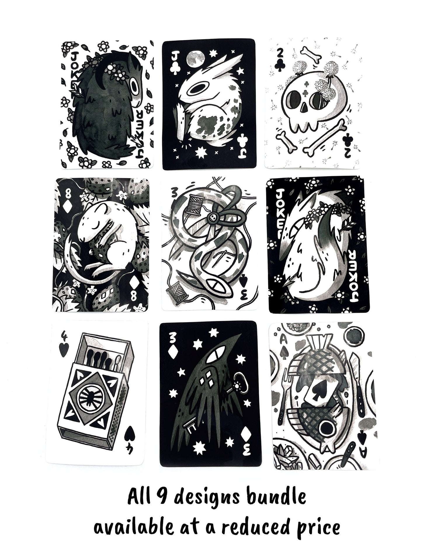 Poker Card Crow Sticker