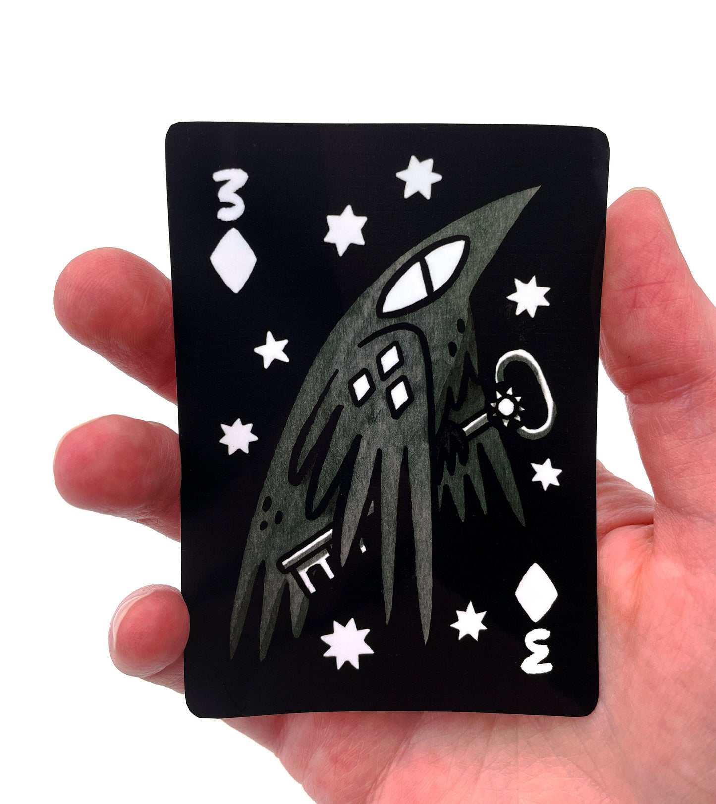 Poker Card Crow Sticker