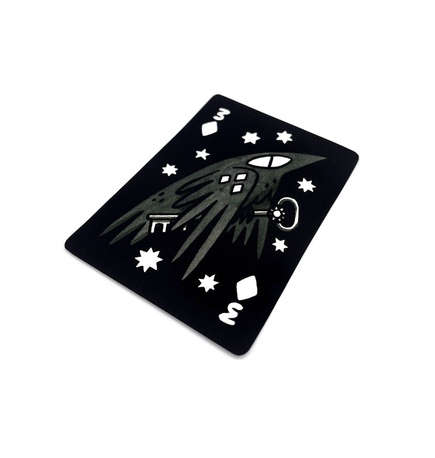 Poker Card Crow Sticker