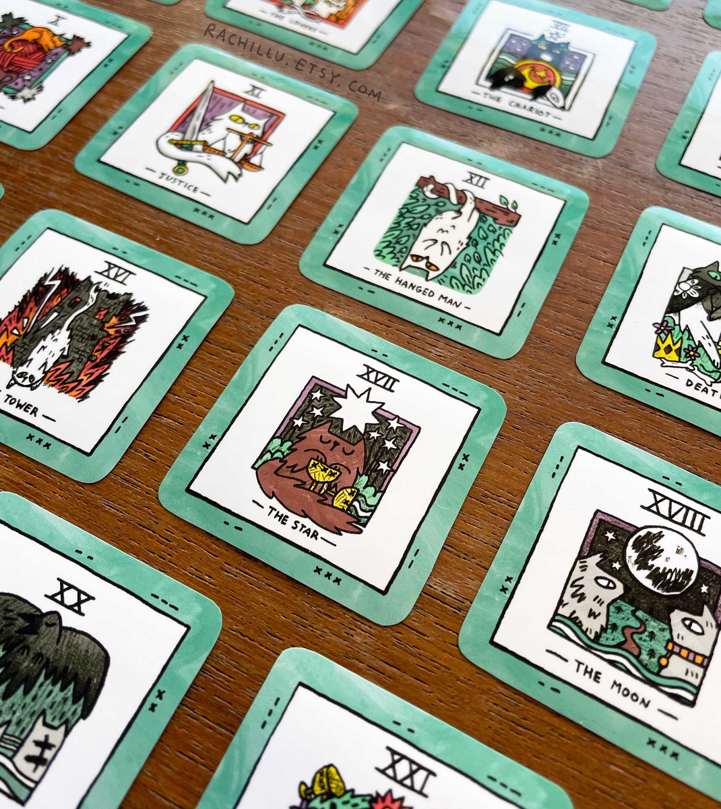 Mini Cat Tarot 22 Sticker Set