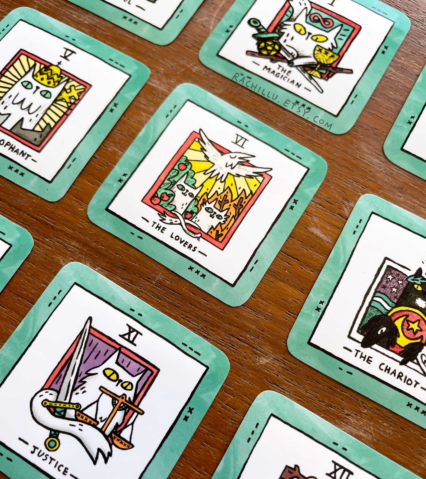 Mini Cat Tarot 22 Sticker Set