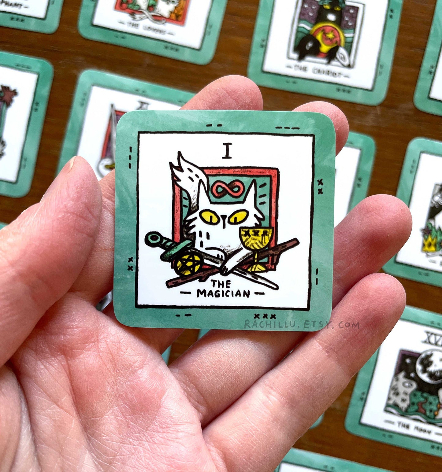 Mini Cat Tarot 22 Sticker Set