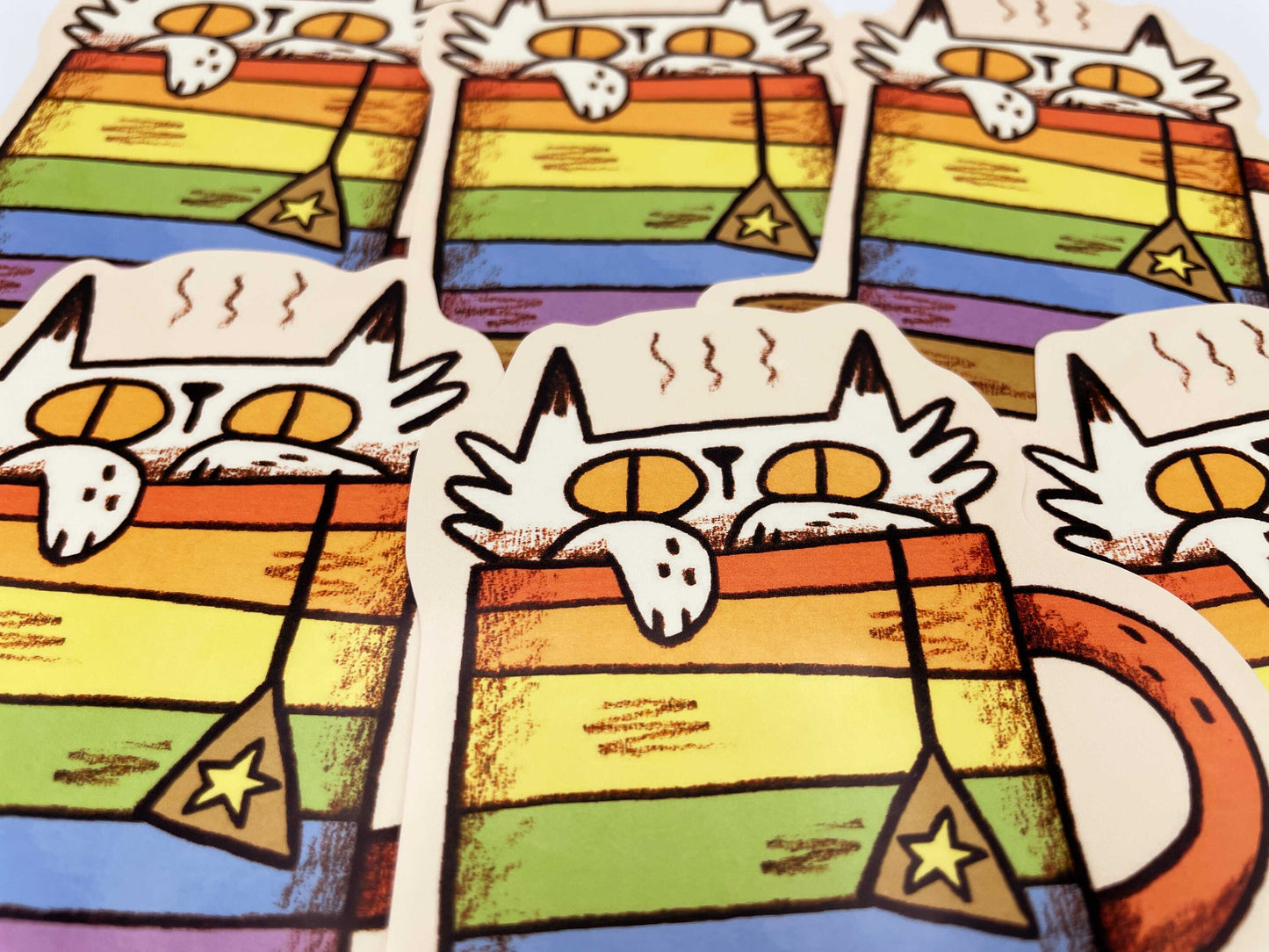 Rainbow Mug Cat Sticker