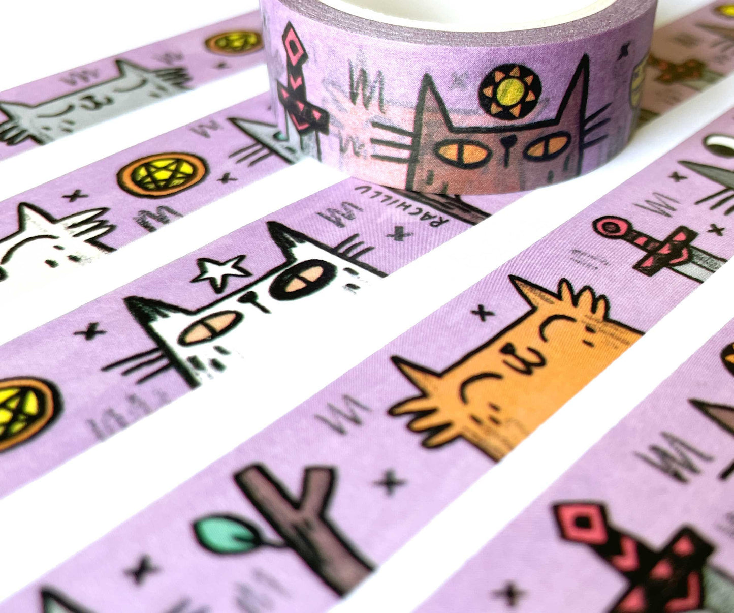 Cats and Tarot Suits Washi Tape