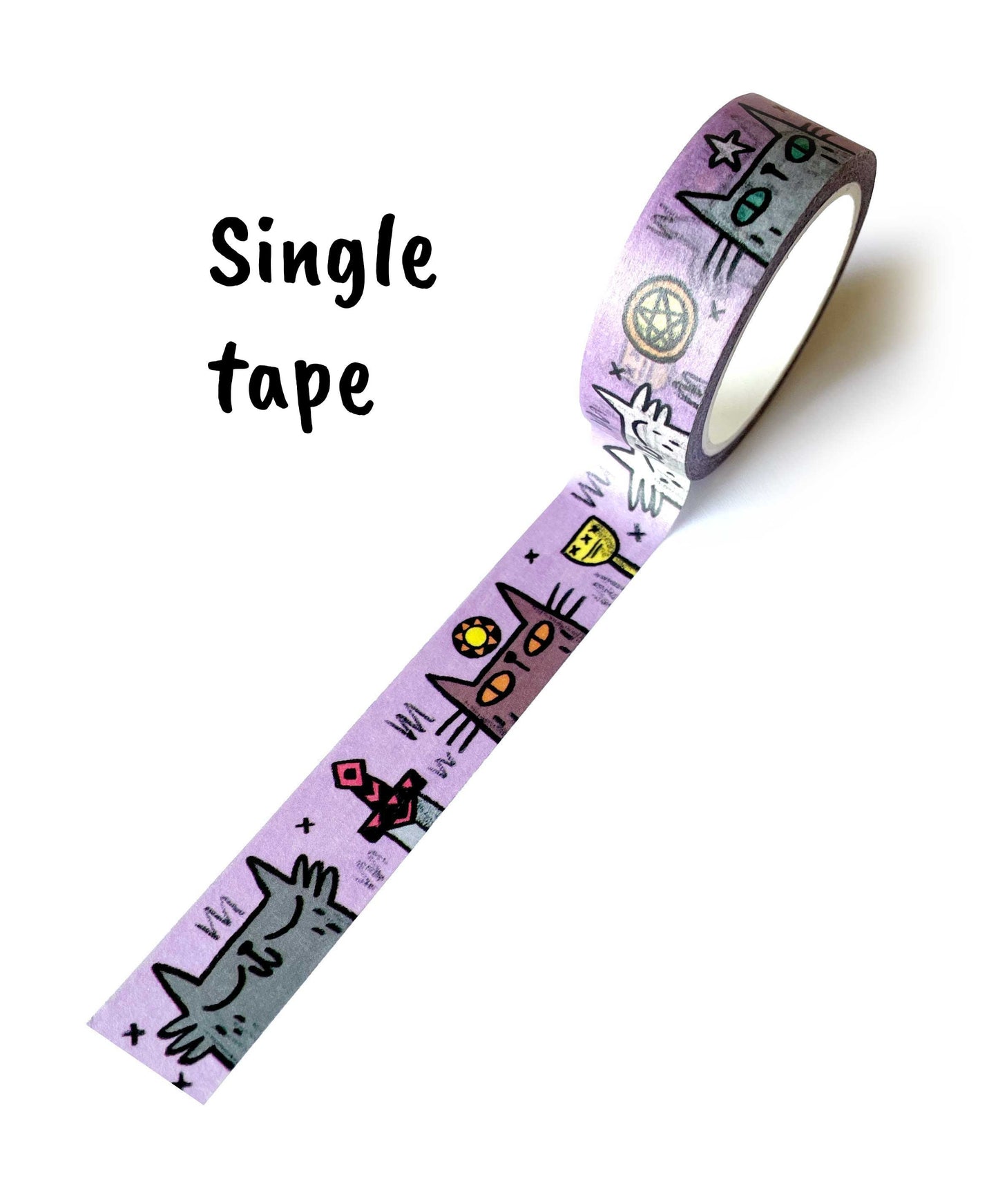 Cats and Tarot Suits Washi Tape