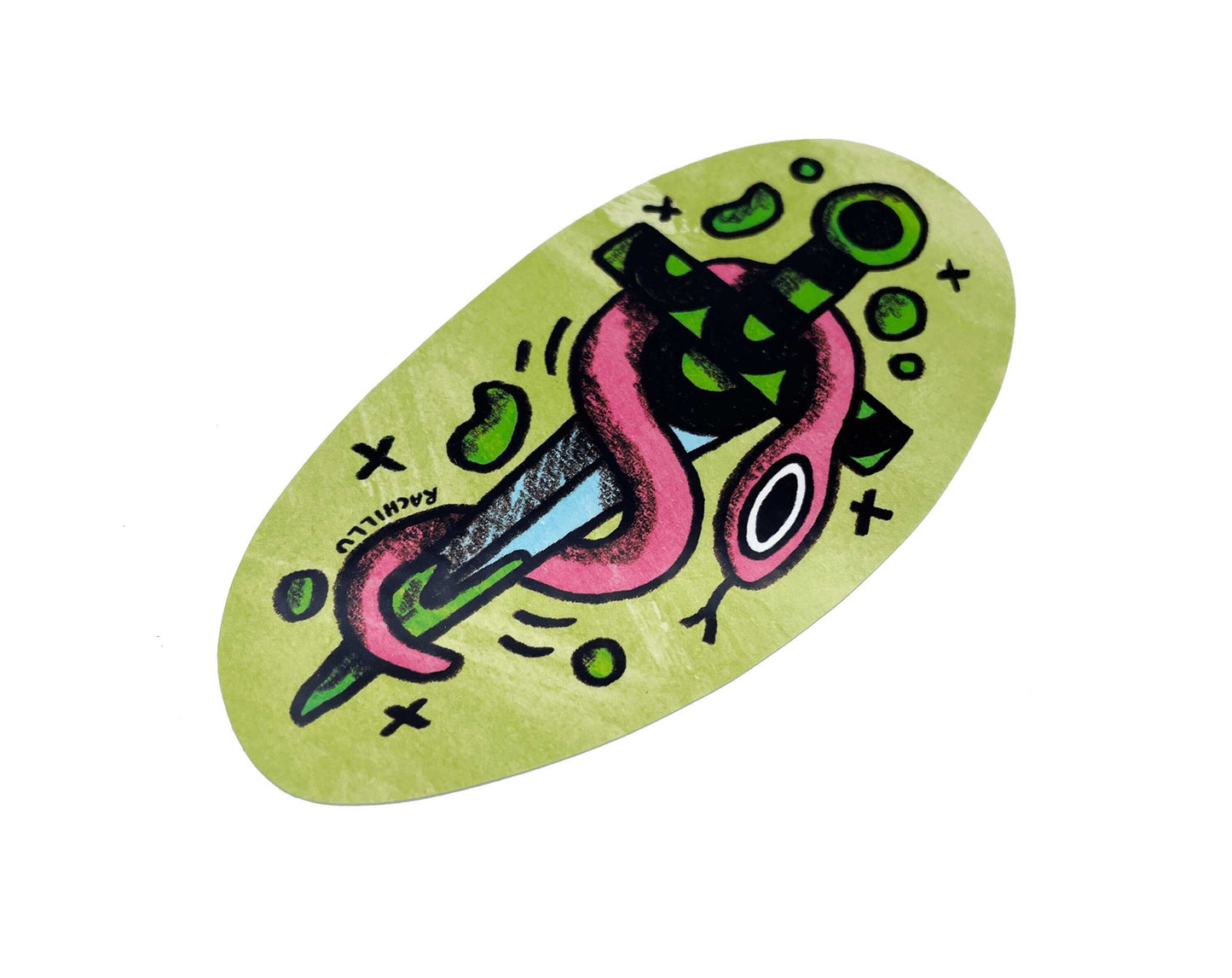 Snake and Dagger Sticker