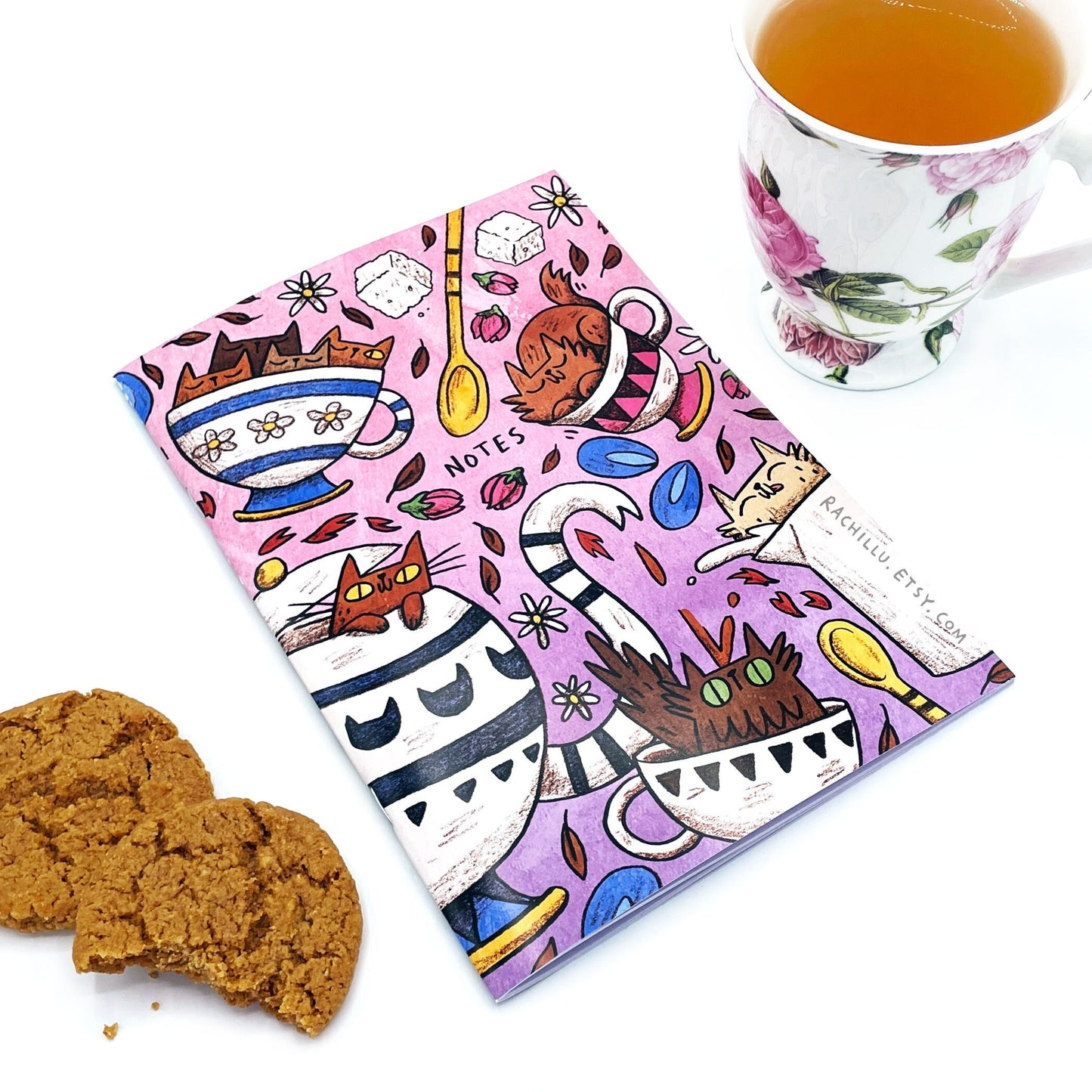 Large Cats and Tea Notebook
