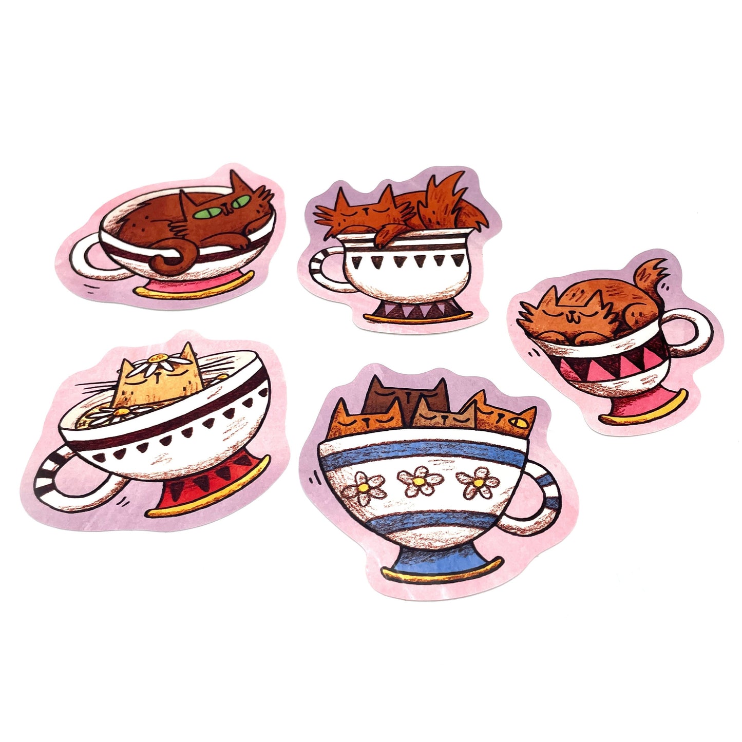 Teacup Cats Sticker Set