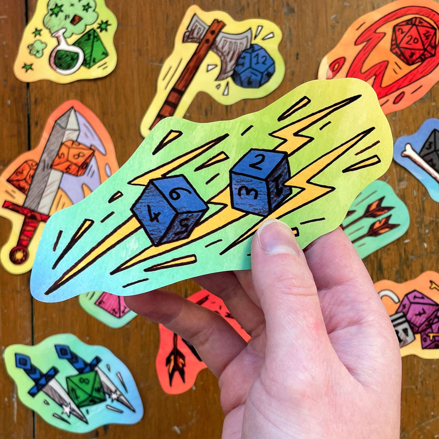 Polyhedral Dice Sticker Pack
