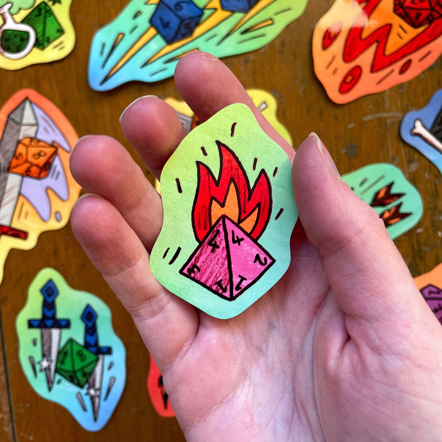 Polyhedral Dice Sticker Pack