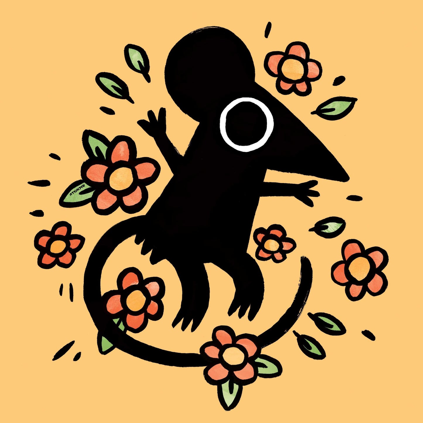 Flower Mouse Sticker