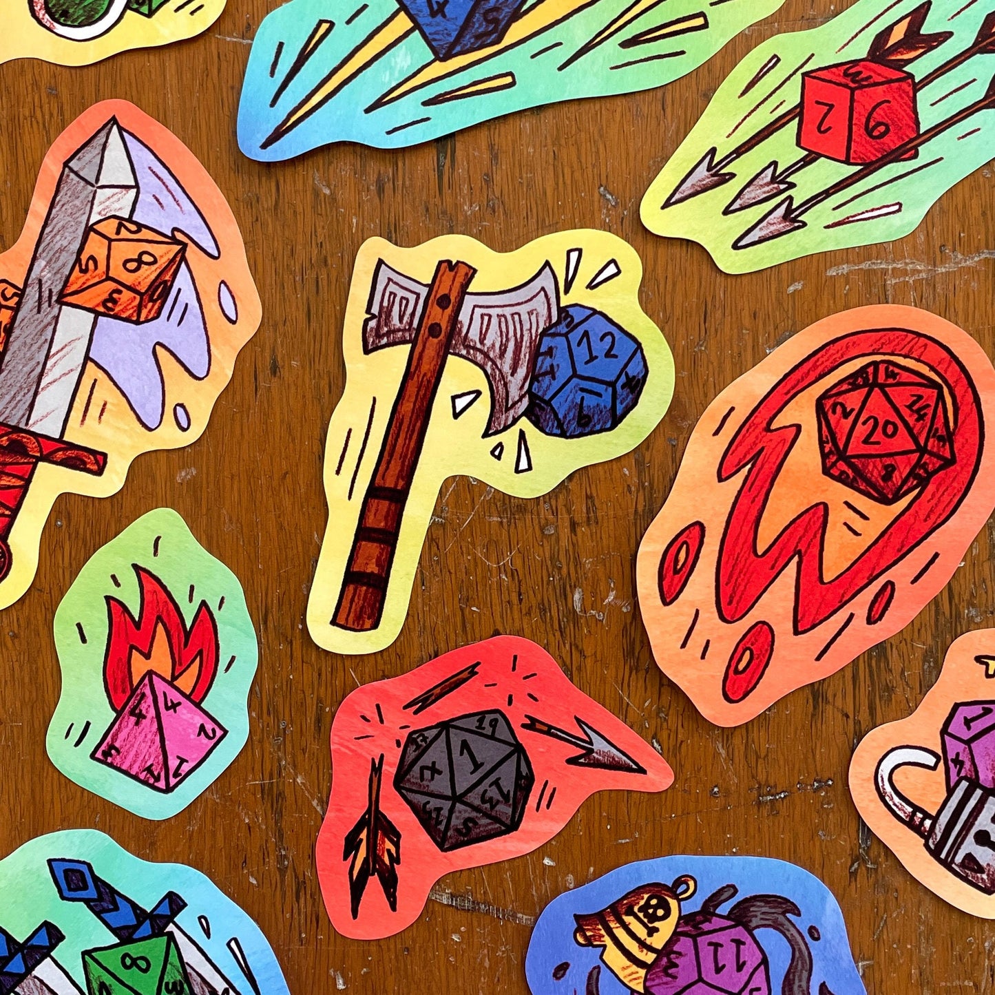 Polyhedral Dice Sticker Pack