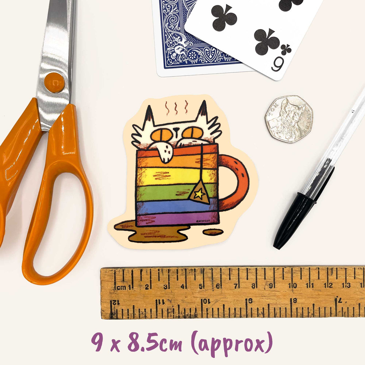 Rainbow Mug Cat Sticker