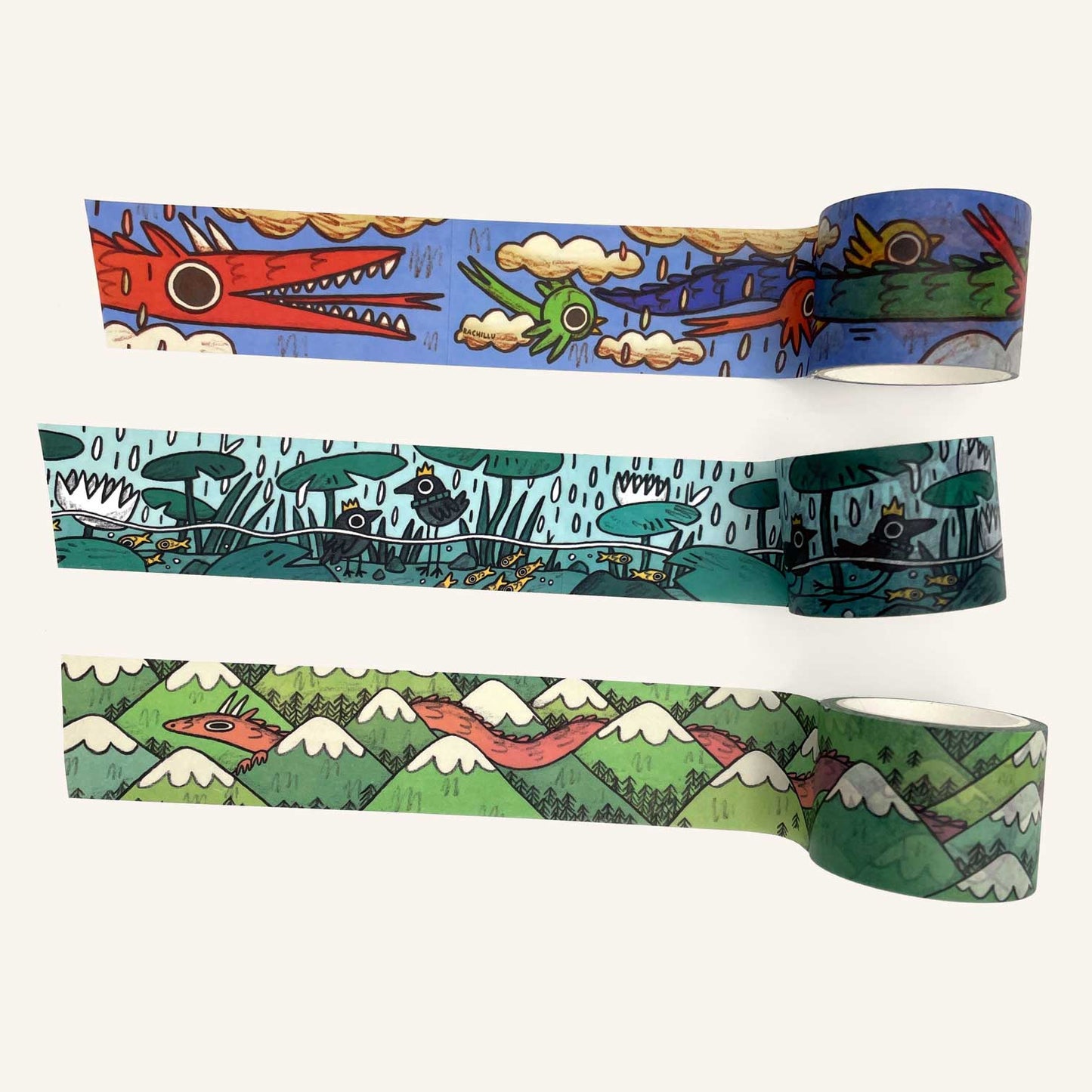 Rainy Day Birds Washi Tape Roll