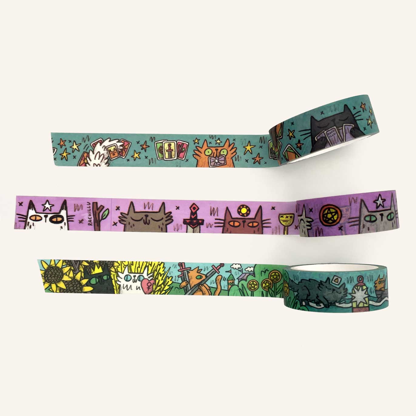 Silly Tarot Cats Washi Tape