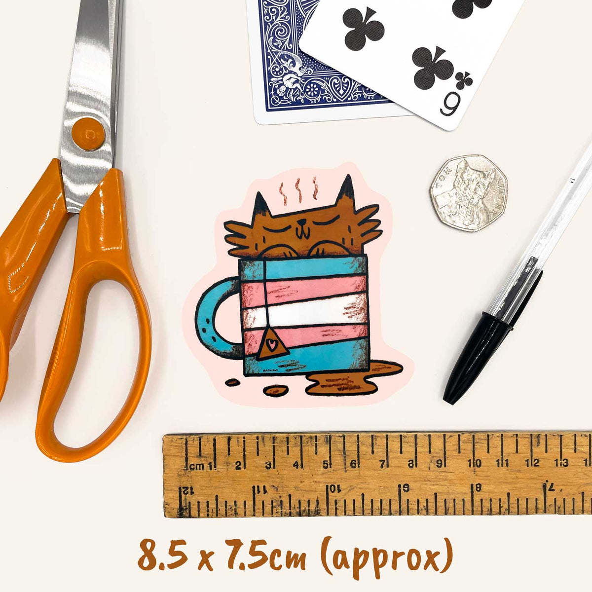 Transgender Mug Cat Sticker