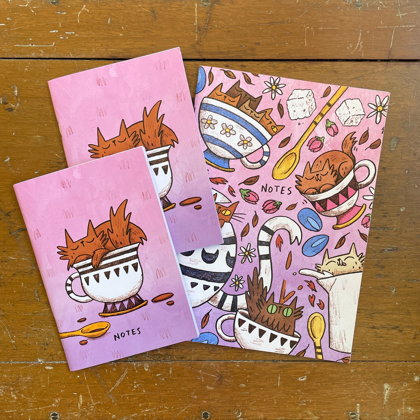 CLEARANCE Cats and Tea notebook set