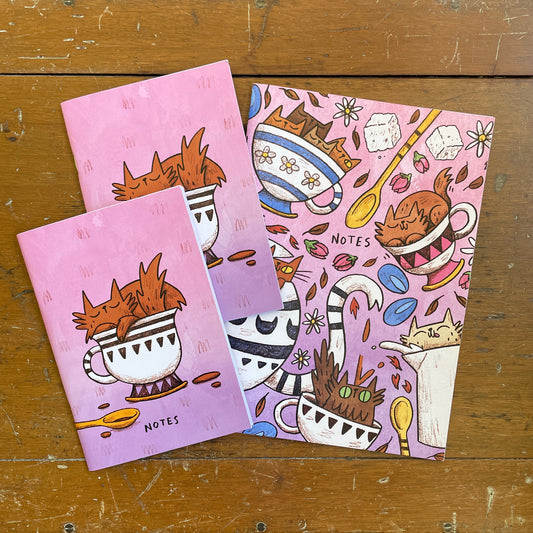 CLEARANCE Cats and Tea notebook set