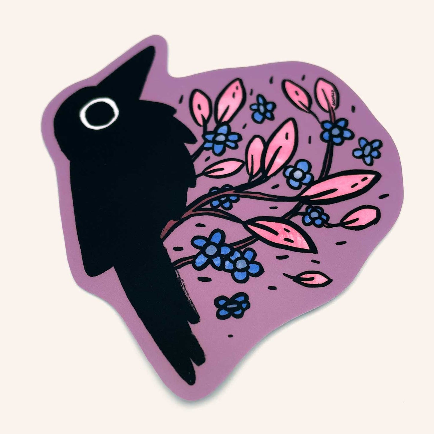 Blossom Crow Sticker