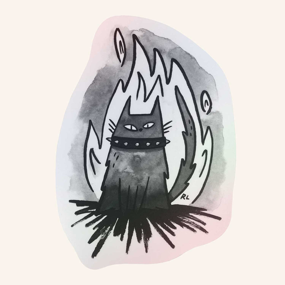 Hell Cat Holographic Sticker