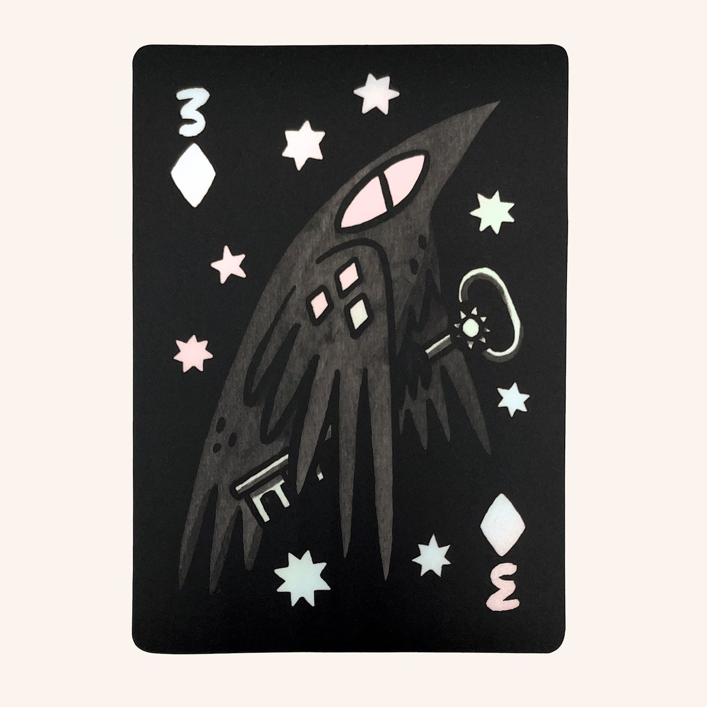 Poker Card Crow Sticker