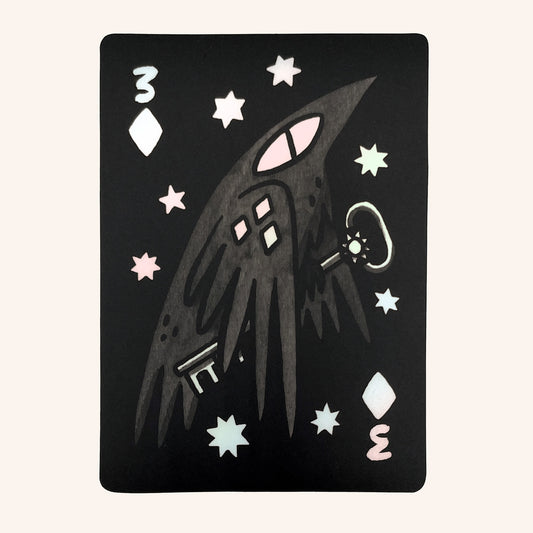 Poker Card Crow Sticker