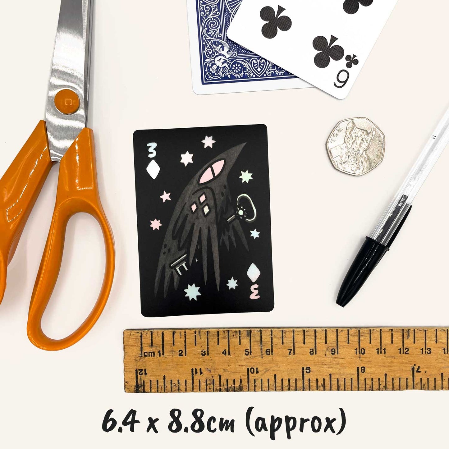 Poker Card Crow Sticker