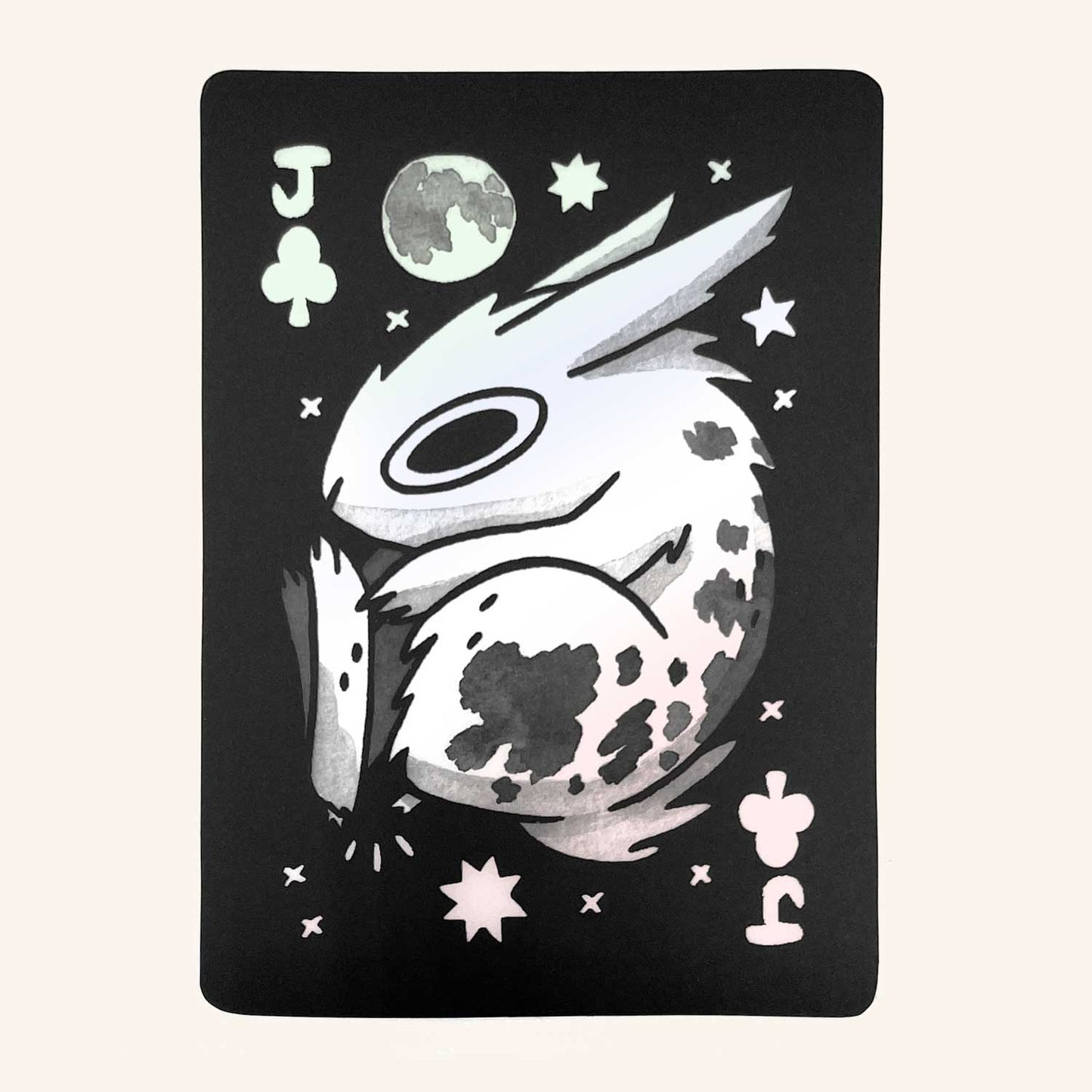 Moon Rabbit Playing Card Sticker