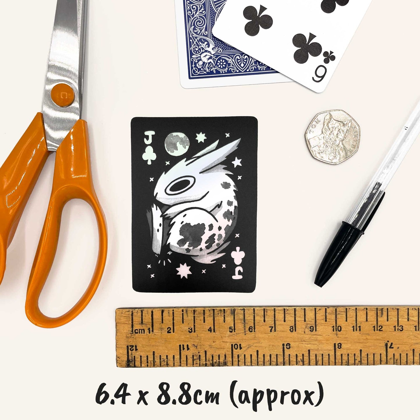 Moon Rabbit Playing Card Sticker