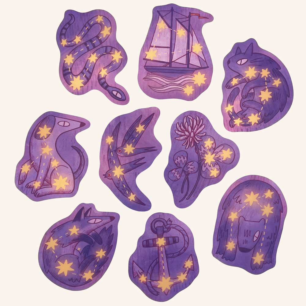 Stargazer's Lenormand Holo Sticker Set