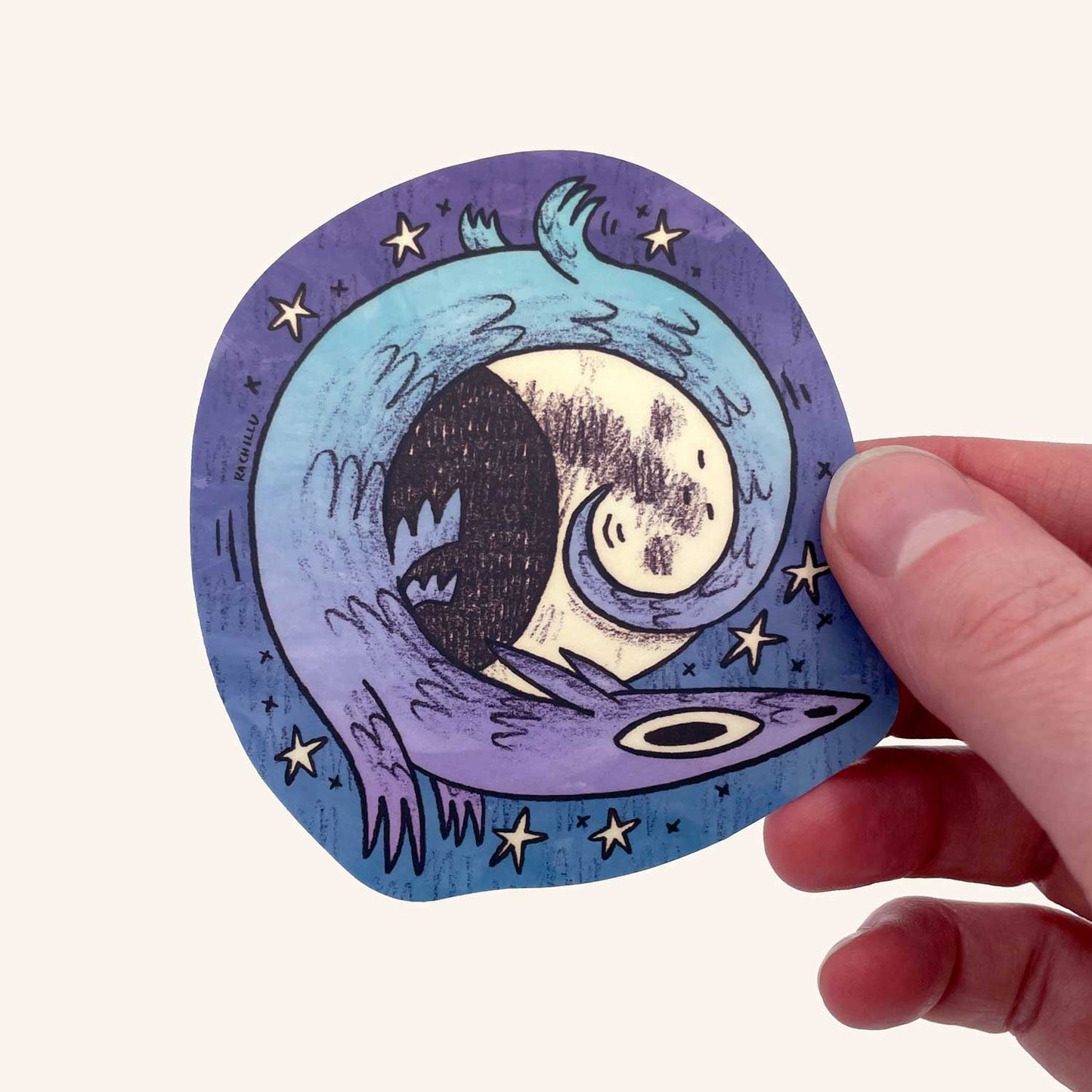 Moon Dragon Sticker