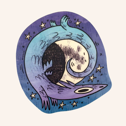 Moon Dragon Sticker