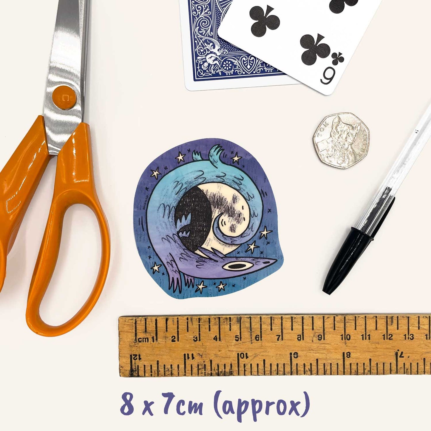 Moon Dragon Sticker