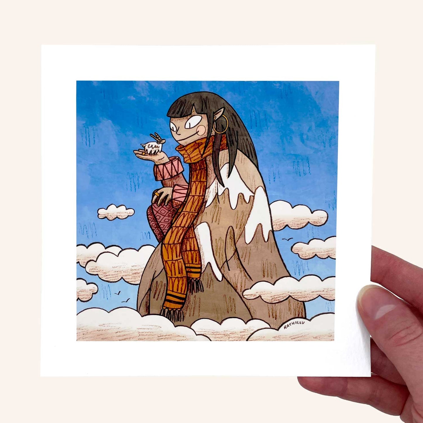 Mountain and Goat art print