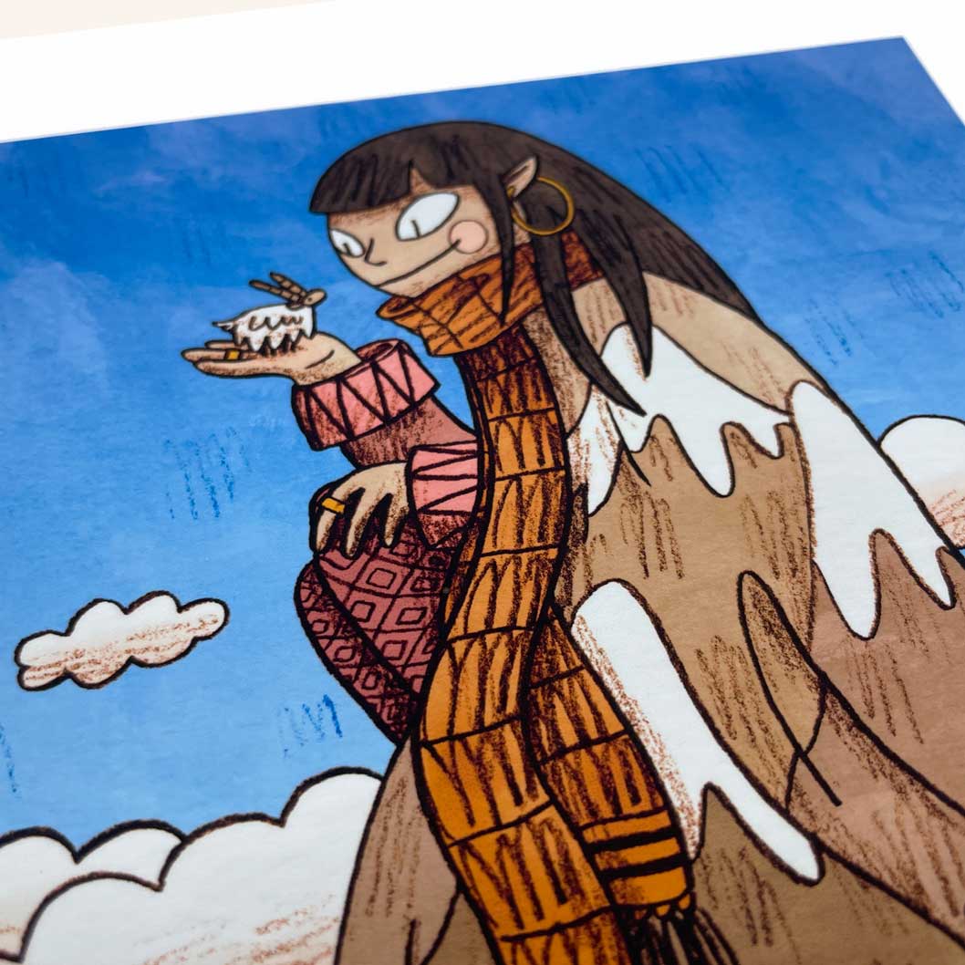 Mountain and Goat art print