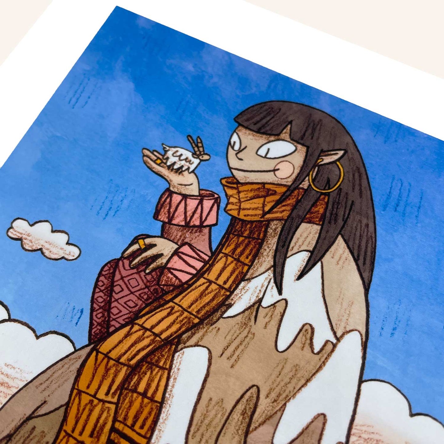 Mountain and Goat art print